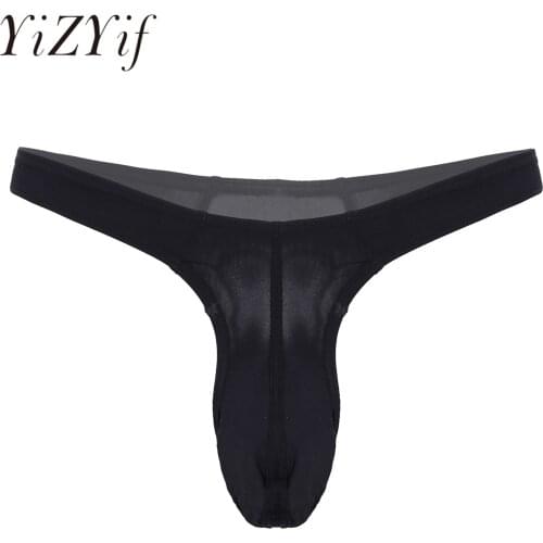 Gay Mens Lingerie Underwear Bulge Pouch Sexy Thong Panties Low Waist Elastic Waistband T-back G-string Thongs Briefs Underpants