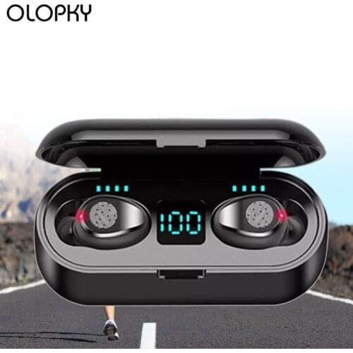 TWS Wireless Earphone Bluetooth Fitness Wireless Bluetooth Headphone LED Display With 2000mAh Power Bank Headset With Microphone