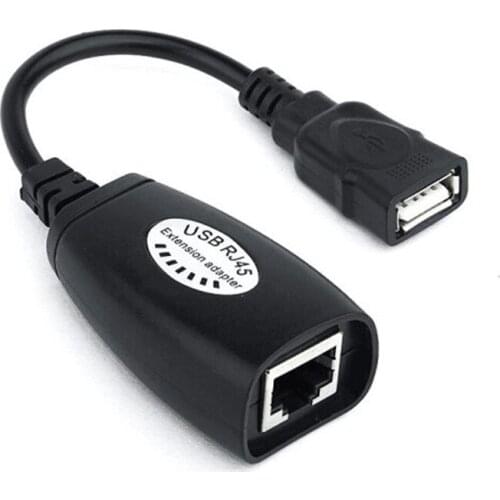 USB 2.0 Extension Extender Adapter male & Female Up To 150ft Using CAT5/CAT5E/6 RJ45 Lan Network Ethernet Repeater Cable