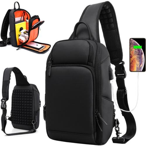 SUUTOOP 180° Open Men Oxford Waterproof Multifunction Shoulder Bag Crossbody Bags Pack Travel Messenger Chest Bag for Male 2020