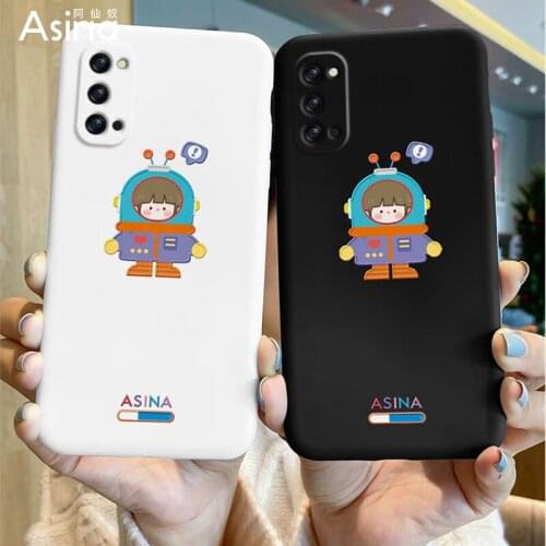 ASINA Liquid Silicone Case For OPPO Reno 2 3 4 5 Pro Shockproof Cute Cartoon Cover Bumper For Realme X7 Find X3 Lite Fundas Girl