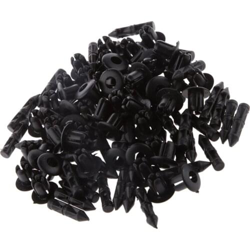 100 Pieces 6mm Hole Auto Body Clips Nylon Bumper Fastener Rivet Replacement-#90269-06001