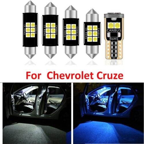 12pcs White LED Light Reading Dome Bulbs Interior Kit Fit For Chevrolet Cruze 2016 2017 2018 Trunk Cargo Mirror License Lamp