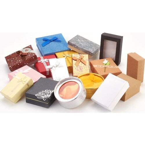 4pcs/Set Cardboard Jewelry Gifts Boxes jewelry packaging display box Mixed Shapes Mixed Color