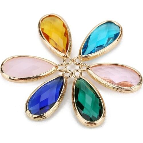 5 pieces / pack Jewelry Making Water Drop Net Glass Pendant Single Pendant Bracelet Pendant DIY Jewelry Accessories