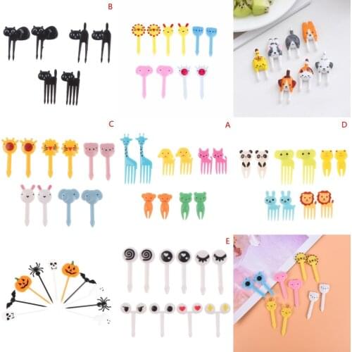 6-50pcs Mini Kids Cute Animal Food Fruit Picks Forks Lunch Box Accessories Lunches Party Decoration