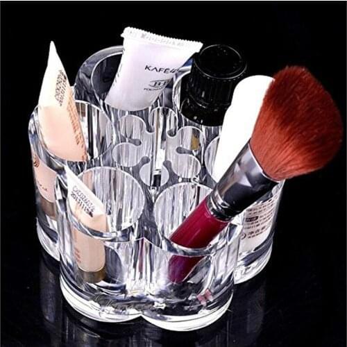 Acrylic Makeup Organizer Clear Cosmetic Makeup Brush Organizer Holder Pen Pencil Holder for Desk Brush Holder Makeup Containers
