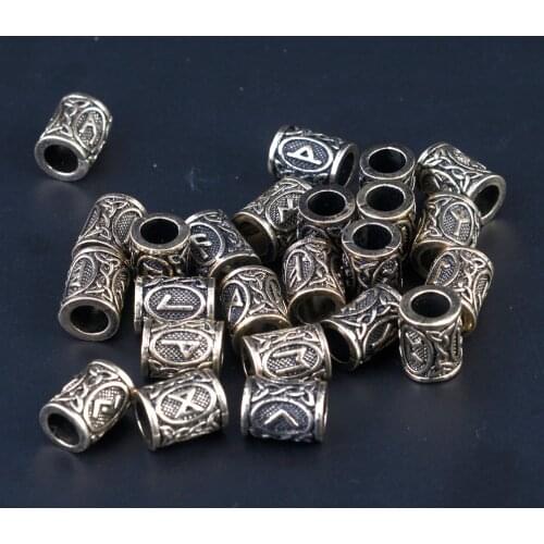 1pcs Original Viking Runes Charms Beads Findings for Bracelets for Pendant Necklace for Beard or Hair Vikings Rune Kits
