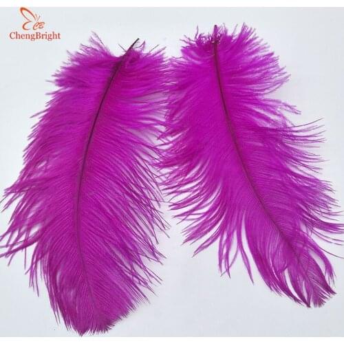 ChengBright 500Pcs/Lot Rose Real Ostrich Feathers For Crafts 15-70CM Carnival Costumes Party Home Wedding Decorations Plumes Diy