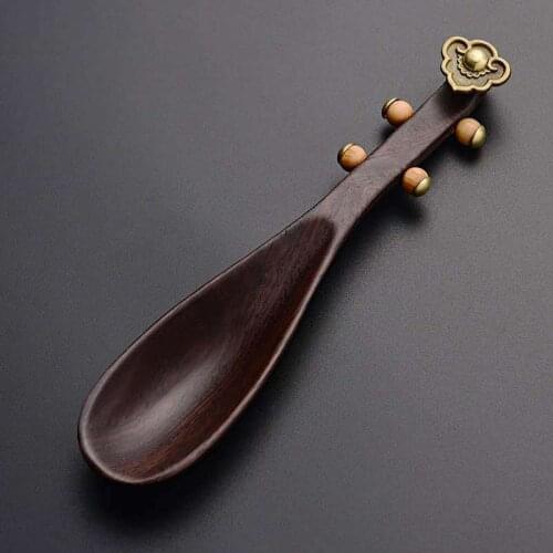 Blackwood Pipa Tea Spoon Kung Fu Tea Tea Ceremony Utensils Tea Brewing Tools Solid Wood Caddy Spoon Tea Shovel Wooden Scoop
