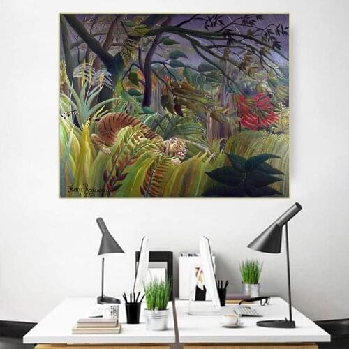 Citon Henri·Rousseau《Tiger in a Tropical Storm》Canvas Art Oil painting Artwork Poster Picture Wall Decor Modern Home Decoration