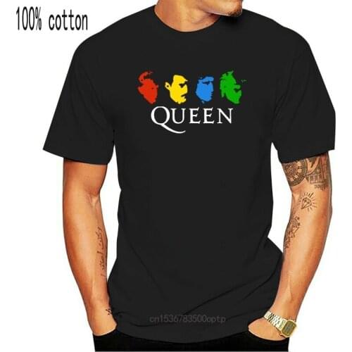 New Queen Rock Band Faces Black T-Shirt Short SleeveTee Size S to 3XL UNISEX