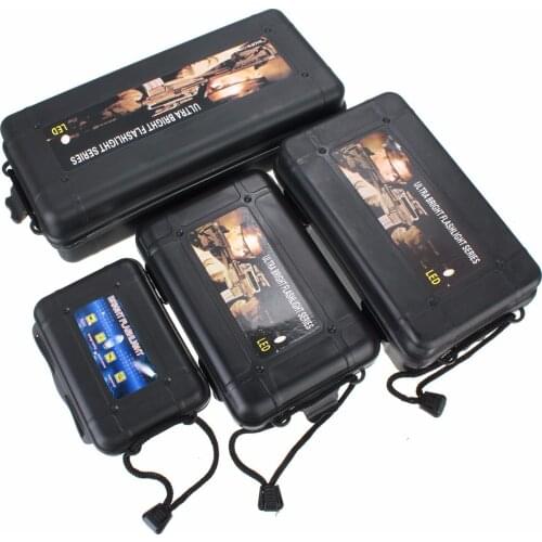 Jiguoor S M L XL Black Plastic Flashlight Tool Storage Case Box packing For Outdoor