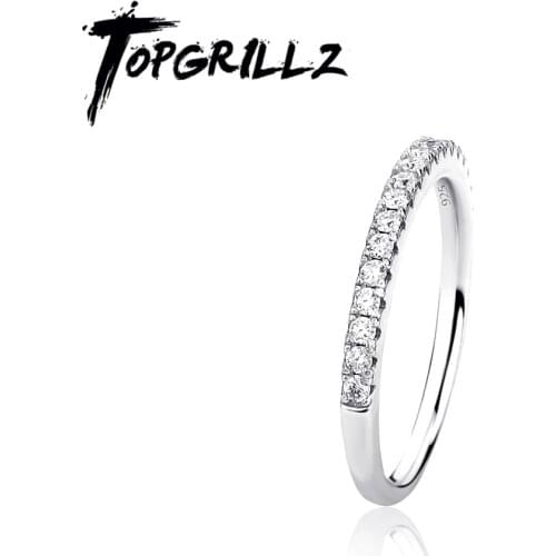 TOPGRILLZ 2021 New 0.33Carat Classic Round Cut D Color VVS1 Moissanite Rings 925 Sterling Silver Fine Jewelry For Wedding Rings