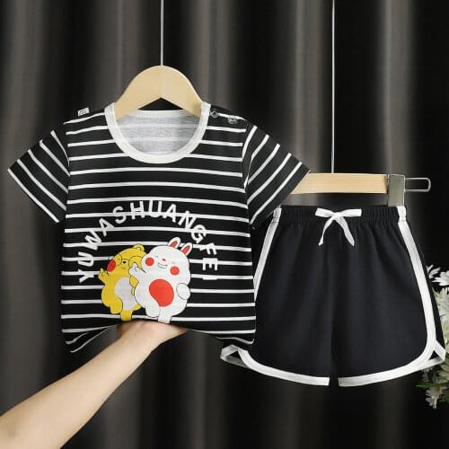 Baby Boys Clothes Set Summer Kids Baby Stripped T Shirt Shorts Girls Outfit Sport Suit Children Clothing Set 1 2 3 4 5 Years