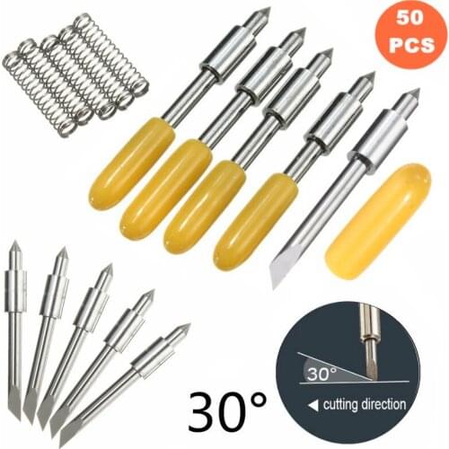 KZTech 15pcs CB15 Silhouette Cameo Craftrobo Cutting Blades Plotter Blade for Graphtec 30 Degree CB15U Vinyl Cutter Cricut
