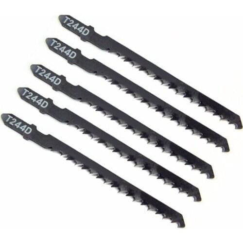 5Pcs/Set T244D HCS T-Shank Curved Jigsaw Blades for Wood Fast Cutting Tools STTA889
