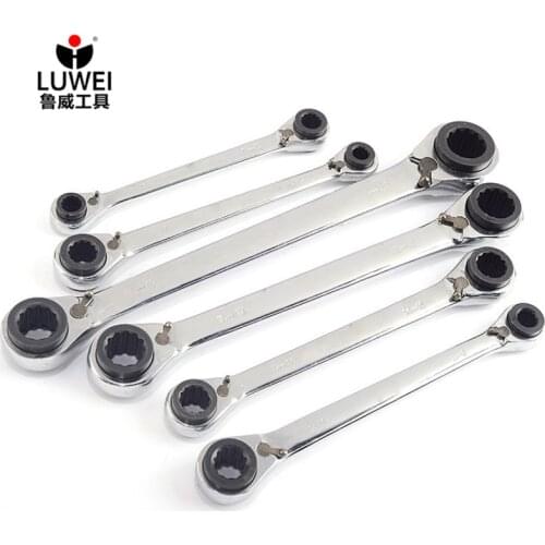 LUWEI 1pc* Ratchet Wrench Socket 4 sizes in 1 Multifunctional Universal Ratcheting 8~24mm