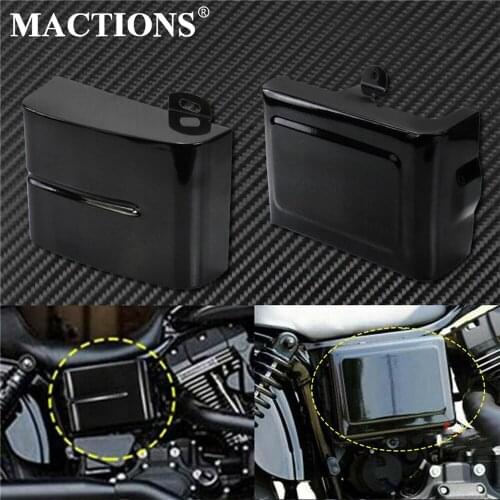 Motorcycle Left Right Side Battery Cover Gloss Black Fit For Harley Dyna FXDF FLD Super Glide Wide Glide 2012-2017 Street Bob