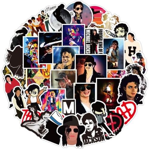 10/50pcs Michael Jackson Stickers For Car Laptop PVC Backpack Water Bottle Pad Bicycle waterproof Decal