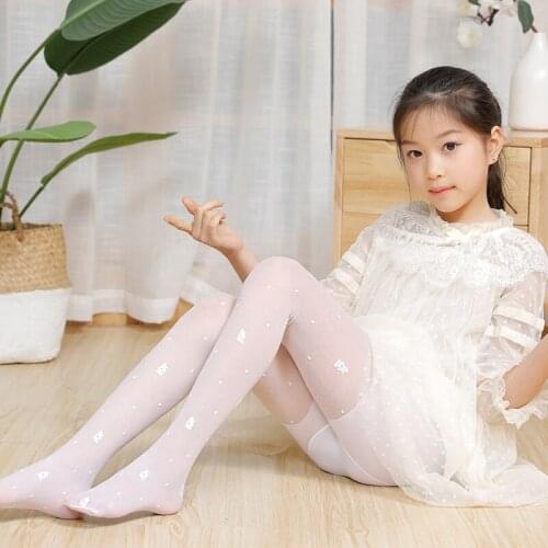 2021 Summer New Design Ultra Thin Kids Pantyhose Ballet Dance Tights for Girls Stocking Children Velvet Solid White Pantyhose