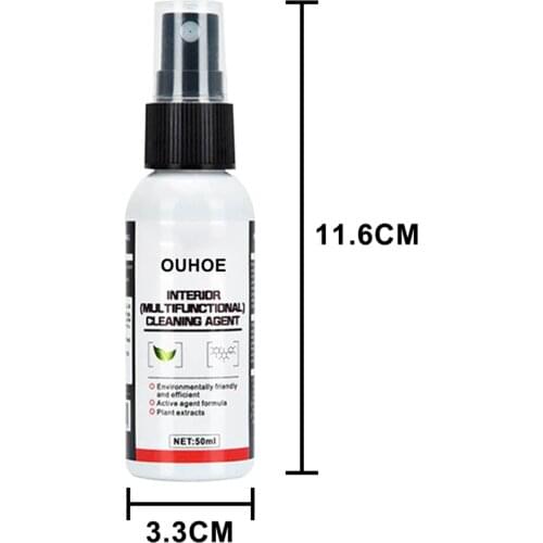OUHOE 50ml Multifunctional Car Interior Cleaning Agent Automobile Dry Cleaning Detergent Dry Cleaning Detergent