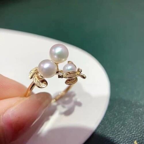 3 PEARL Mounts 925 Sterling Silver Adjustable Ring Settings Findings Mountings Parts for Pearl Corals Jade Crystal, 5pcs/lot