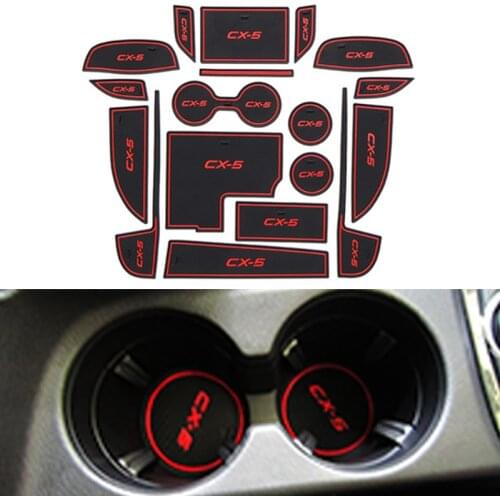Rubber Car Interior Anti-Slip Door Groove Mat For Mazda CX5 2021 2020 2019 CX-5 2018 2017 2015 Cup Pad Decoration Accessories