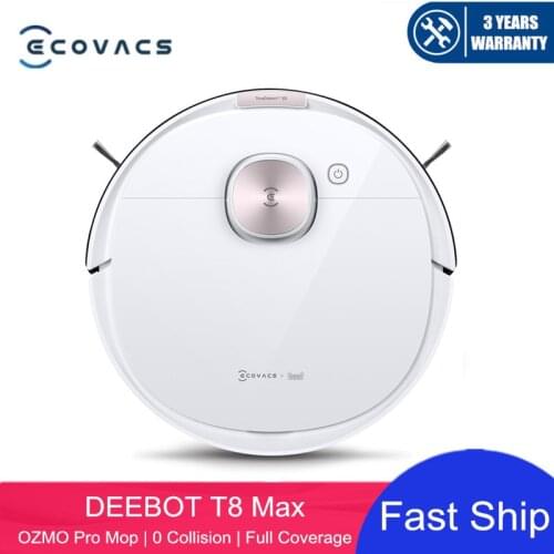 Original ECOVACS DEEBOT T8 MAX Robot Vacuum Cleaner OZMO Pro Vibration Mopping Zero accidental collision full coverage cleaning