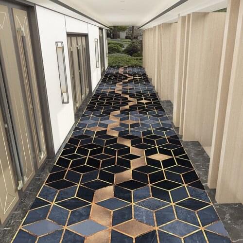 Modern 3d Long Carpet For Stairway Corridor Hallway Stair Rug Nordic Geometric Pattern Hotel Runners Rug Home Entrance Door Mat