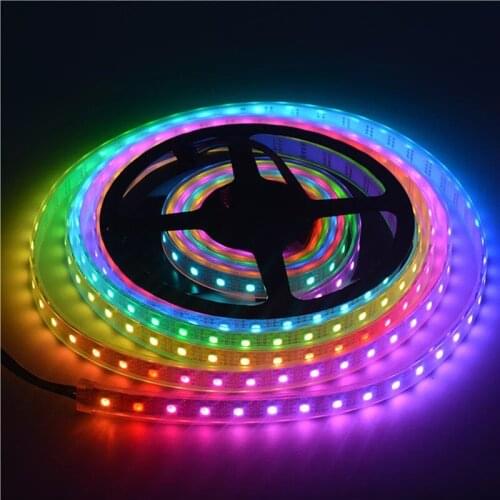 WS2812B DC 5V LED Strip RGB 50CM 1M 2M 3M 4M 5M 30/60/144 LEDs Smart Addressable Pixel Black White PCB WS2812 IC Bar neon light