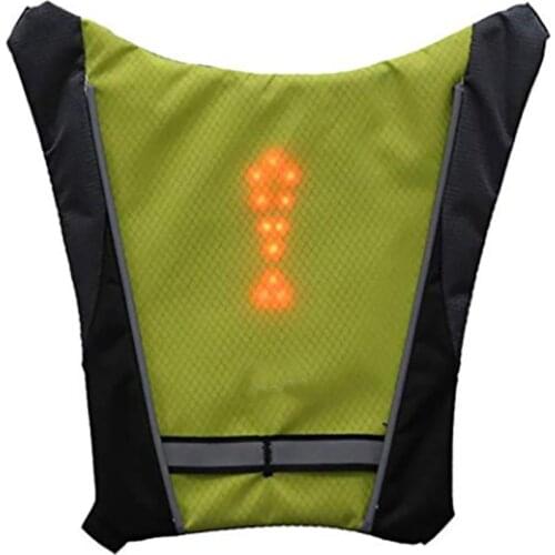 Reflective Cycling Vest Wireless Control LED Signal Light Indicator Outdoor Night Hiking Backpack Signal Light