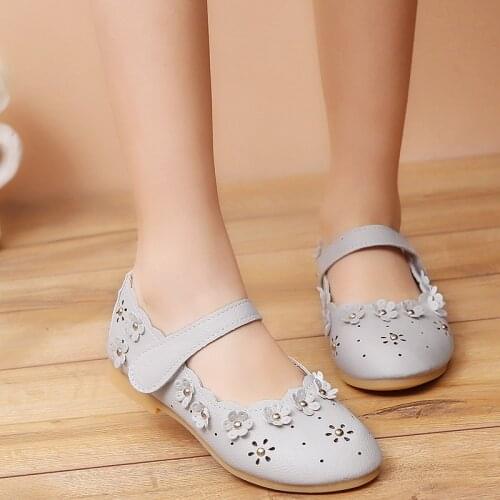 Mumoresip PU Leather Girls Shoes Toddler Baby Girl Flats Flowers Cut-outs Princess Kids Shoes Children Girls Soft Shoes Loafers