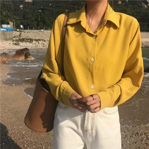 New 2021 Summer Solid Multi Colors Lapel Single-breasted Elegant Casual Loose Wild Pink Tops Womens Blouse Feminine Blusa 9681