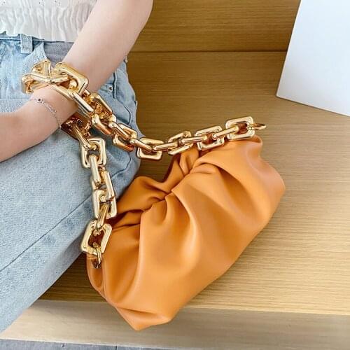 Gold Chain PU Leather Crossbody bag For Women 2020 Lady Designer Armpit bag Girl Shoulder Handbags Female Travel Hand Bag