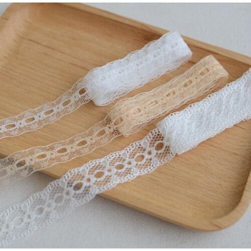 10 Meters Ivory Skin Pink 3 Styles Embroidered Lace Trim Ribbon Smooth Bilateral Lace Fabric For Dress Sewing Accessories DIY
