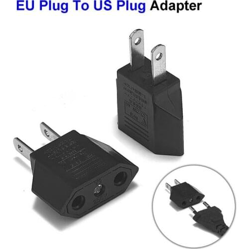 100pcs US American Plug Adapter EU Plug To US Plug 2Pin AC Electrical Plug Converter Socket For Euro European Traveling