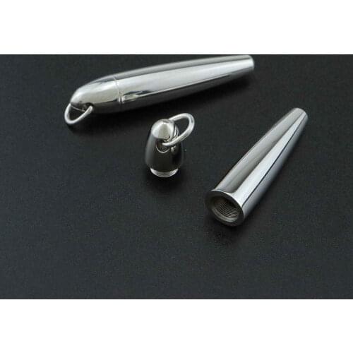 13x55MM Long Stainless Steel Ash Canister Cremation Urn Wish Vial Pendant Prayer Purfume Box 1190014