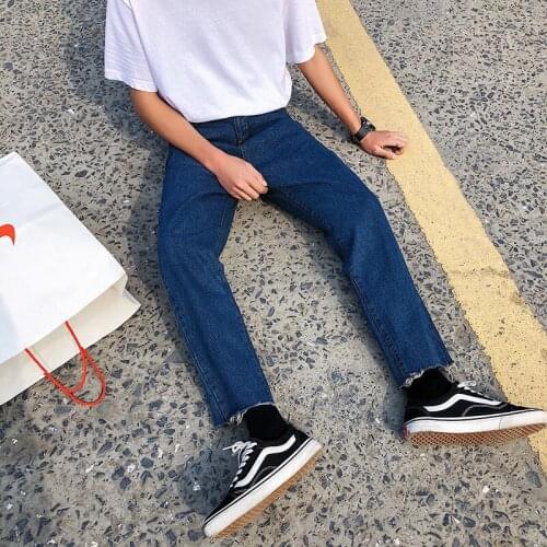 2021Mens Stretch Slim Fit Skinny Jeans Fashion Trend Straight Casual Pants Biker Denim Blue Color Trousers Plus Size S-2XL