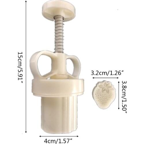 2021 Plastic Mooncake Mold 25g Strawberry Stamp Cookie Cutter Mould DIY Baking Accessories Mid-Autumn Festival Kitchen Gadgets