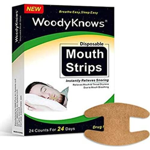 24Pcs Disposable Anti Snoring Mouth Strips Tape Sleep Stop Sore Throat Snoring Solution Sleeping Strips Reduce Mouth Dryness