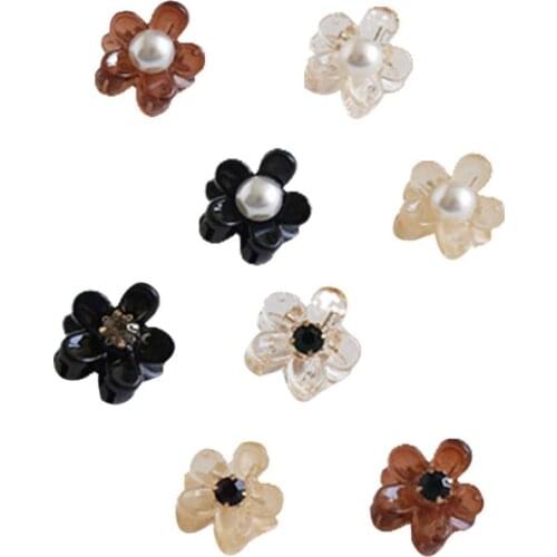 4pc Cute Flower With Pearl Hair Claw Women Girls Hairpin Crab Headband Side Clip Hair Make Up Accessories Ornament Decoration