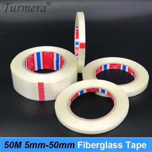 50M Fiber Tape 5mm 10mm 15mm 20mm 30mm 40mm 50mm Fiberglass Tape for Diy Screwdriver Tool Battery Pack RC Drone Battery Turmera