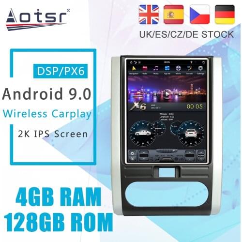 Android 9.0 128G PX6 Tesla Styel For Nissan X Trail 2 T31 2007 - 2015 Auto Radio DVD Stereo Car Multimedia Player GPS Navigation
