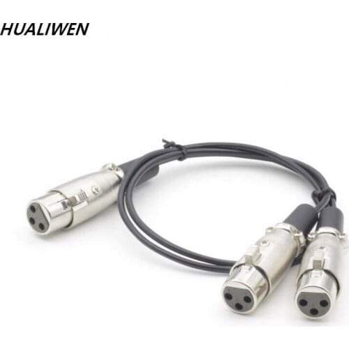 XLR Male Double Female Audio Line 50cm XLR CANNON Male Two Female Audio Cable XLR Y-Split Male 3P Cannon Audio Cable