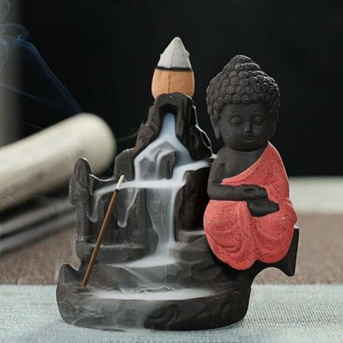 Buddhism Creative Home Decor Small Buddha Incense Stick Holder Backflow Incense Burner Use In Home Office Teahouse