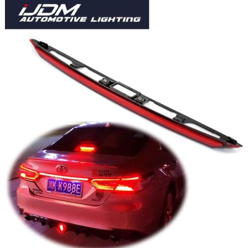 IJDM For 2018-2019 Toyota Camry Red LED Rear Tail Light, Function as Brake / Rear Fog Light & Sequential Turn Signal Light 12V