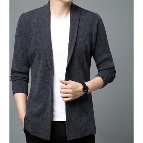 Quality Gentleman Elegant Mens Cardigan Large Size Autumn Fashion Knitted Jackets For Mens Winter Coats Sweater Oversize Husband