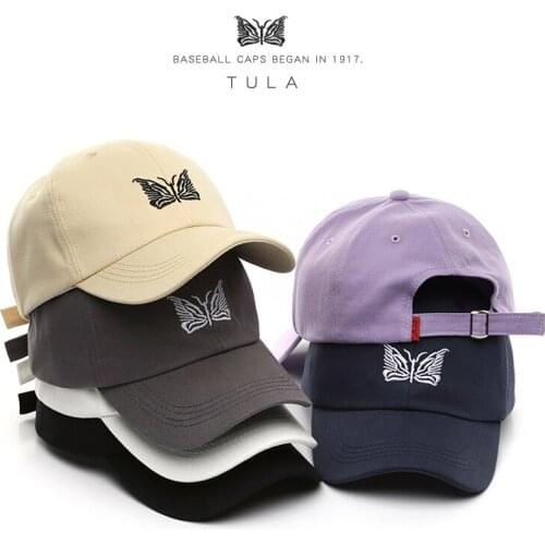 Personalized Butterfly Embroidery Cotton Peaked Cap Mens Summer Spring Outdoor Sun Hat Net Red Trendy Womens Baseball Cap