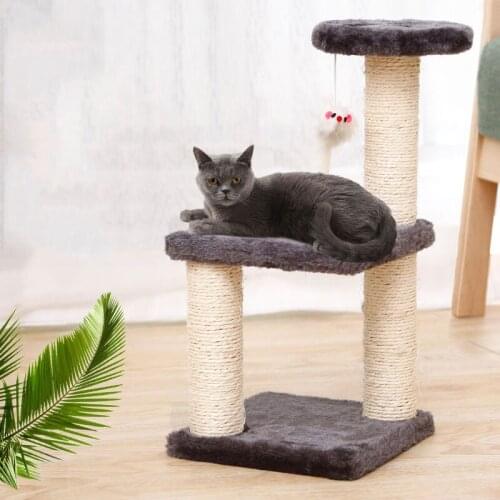 Cat Climbing Frame Scratcher Tree Toy Three Layers Scratching Post Cats Jumping Platform Play Training Pet Supplies Accessories